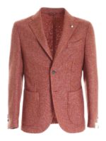 Giacca monopetto rossa melange