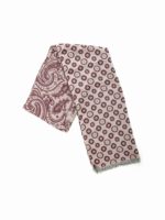 Sciarpa beige con motivo paisley e floreale