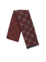 Sciarpa marrone con ricami floreale