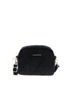 Borsa in velluto trapuntato nero con logo