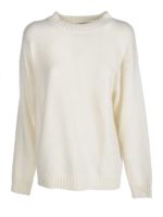 Pullover in cashmere e seta avorio