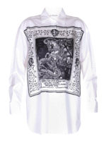 Camicia bianca in cotone con stampa