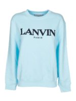 Felpa logo ricamata azzurra