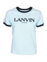 T-shirt logo ricamato azzurra