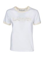 T-shirt logo ricamato bianca