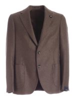 Giacca tre bottoni stiro due marrone