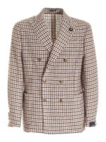 Giacca beige con motivo a contrasto