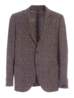 Giacca monopetto pied de poule beige