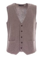 Gilet in maglia color tortora