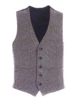 Gilet principe di Galles beige e blu scuro