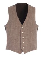 Gilet monopetto color sabbia e marrone