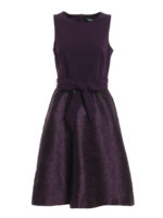 Abito con gonna damascata e cintura