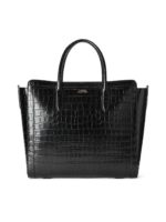 Borsa Tyler 34 Medium nera stampa cocco