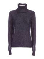 Dolcevita blu con inserto in paillettes