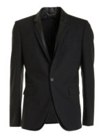 Blazer con revers in pelle