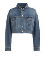 Giacca crop e over in denim slavato