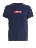 T-shirt in jersey con stampa logo blu