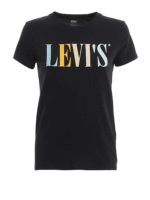 T-shirt in jersey con stampa logo colorata