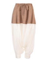 Pantaloni bicolor beige e bianchi