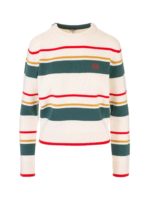 Maglione a righe ecru e verde