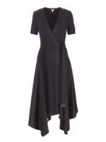 Abito midi a portafoglio nero