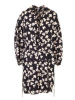 Abito nero stampa a fiori