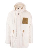 Parka bianco con logo Anagram