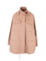 Parka militare con cappuccio beige