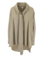 Camicia in seta verde con nastro