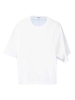 T-shirt con retro a righe bianca e azzurra