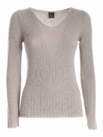 Maglia color tortora con filo lame