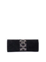 Pochette in suede con strass