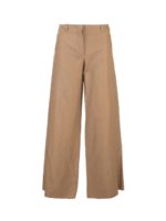Pantalone palazzo in lino beige