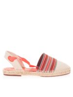 Espadrillas beige e sui toni del rosso