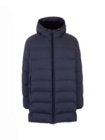 Piumino in cashmere blu