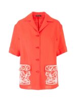 Camicia color sunrise pink con ricami