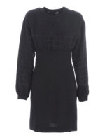 Abito a tubino in jersey e raso con logo