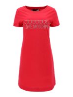 Abito a T-shirt con logo in strass