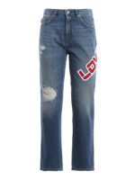Jeans destroyed con patch LOVE