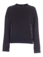 Felpa girocollo effetto scuba nera