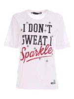 T-shirt I Dont Sweat I Sparkle bianca