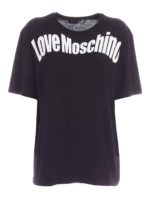 T-shirt nera con logo lettering