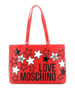 Shopper con ricamo logo e stelle