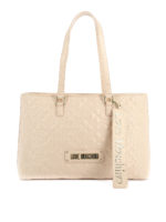 Shopper trapuntata con logo lettering