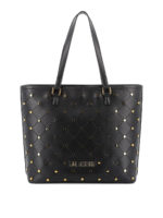 Borsa shopping trapuntata con borchie