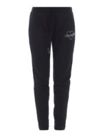 Joggers in cotone stretch con logo in strass