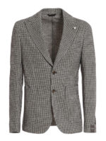 Blazer monopetto in cotone misto lana