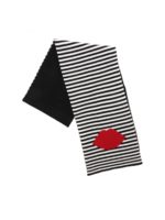 Sciarpa Lip Stripe nera e bianca