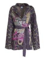 Cardigan lame con fantasia jaquard