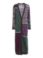 Cardigan lungo effetto patchwork